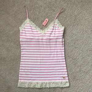 Victoria’s Secret PINK white / pink striped tank top NWT
